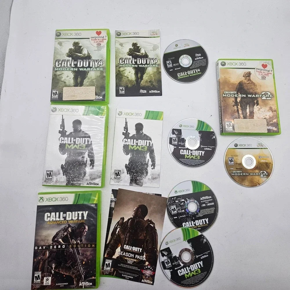 Call Of Duty Modern Warfare Xbox 360 Game Lot 4 MW MW2 MW3 Advanced Warfare M